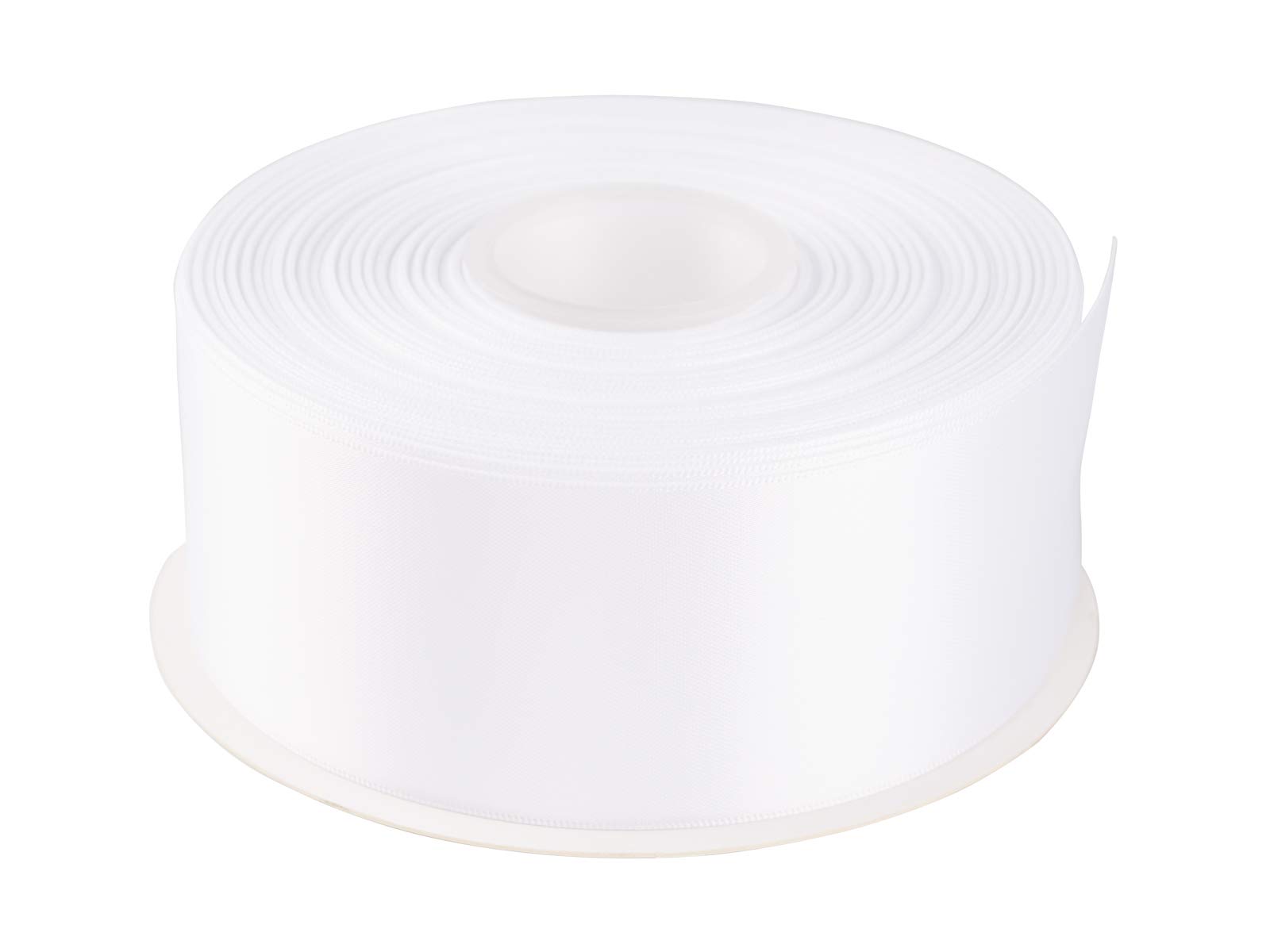 AVANAVA 50mm Wide Double Face Satin Ribbon - 45 Meters (029-White)