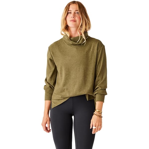Women's Olivia Plush Sweater - Super Soft, Ribbed Mock Neck & Fitted Sleeves