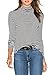 ZJCT Women Turtleneck Top Stripes Tee Casual Blouses Long Sleeve T Shirts