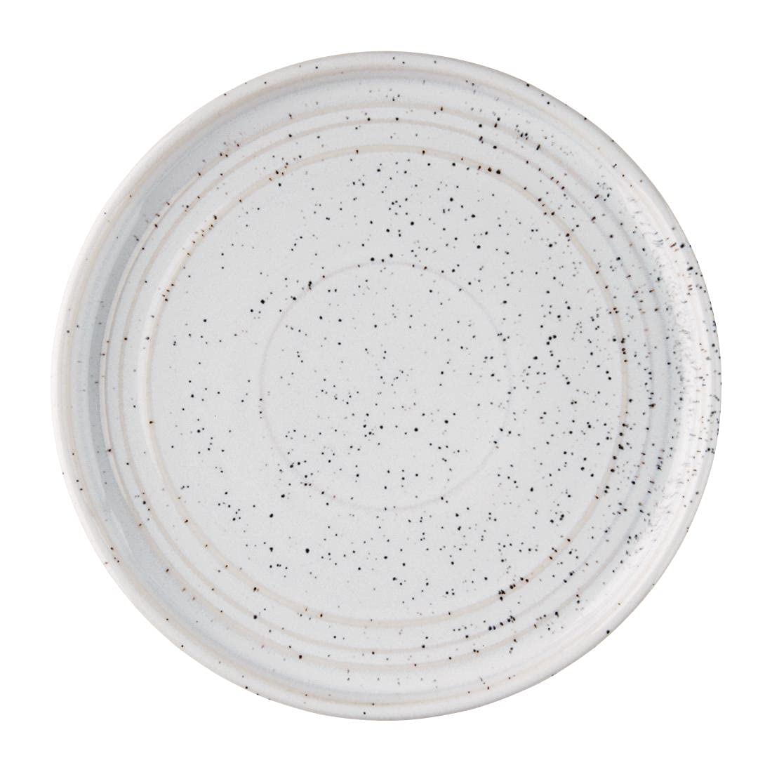 Olympia Cavolo Flat Round Plates White Speckle, 180mm (6 Pack) - Porcelain Dinnerware Set, Oven, Microwave, Dishwasher Safe FD902