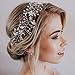 SWEETV Bridal Headband Wedding Headpiece for Bride Hair Accessories for Wedding Hair Pieces Crystal Pearl Hair Vine Sliver