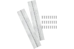 Yeecheng 2PCS Silver 10-Inch Heavy Duty Stainless Steel Piano Hinge,2" Open Width Continuous Piano Hinges for Wood Furniture Tool,Piano Cabinets, Includes Pre-Drilled Holes and Screws.