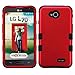 Asmyna TUFF Hybrid Phone Cover for LG Optimus Exceed 2/Optimus L70 - Retail Packaging - Red/Black