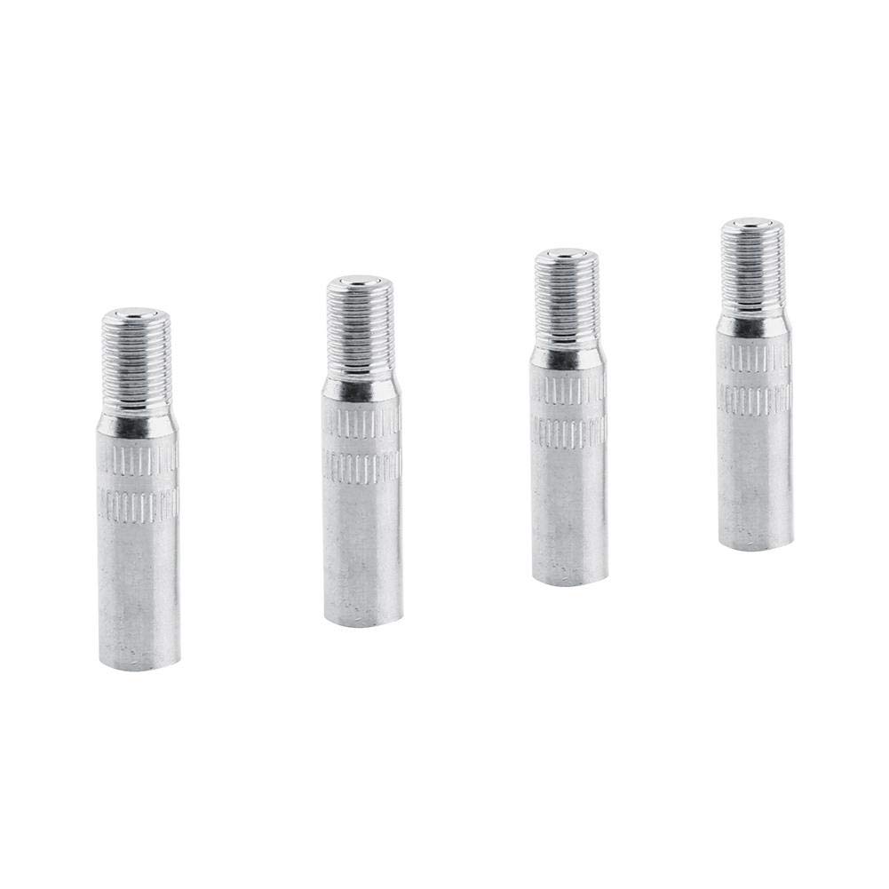 Valve Stem Extenders, 4pcs Metal Valve Stem Extenders Car Tire Valve Stem Extension Adaptor Silver for Car Truck Van Caravan