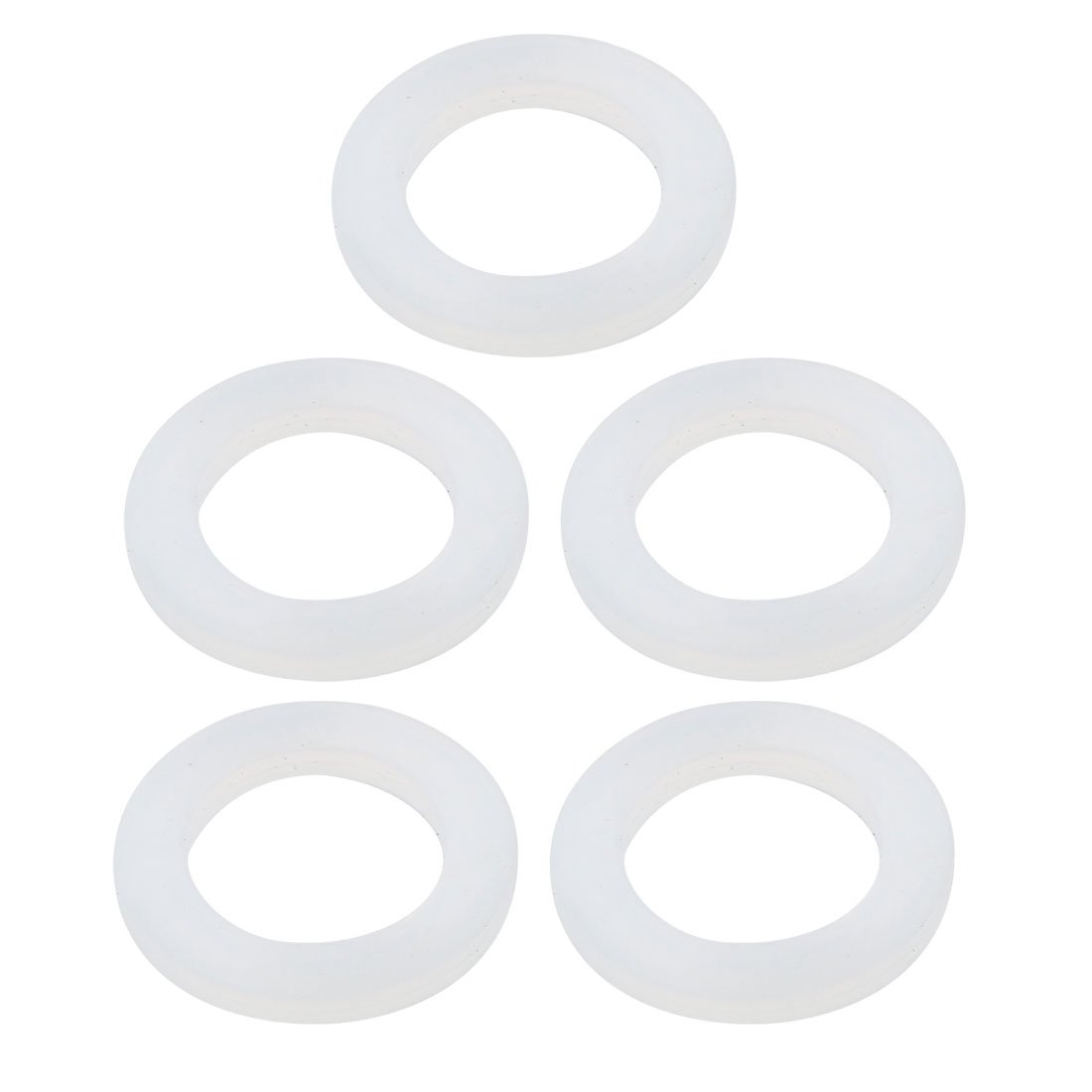 sourcingmap 5pcs Clear Silicone Round Flat Washer Assortment Size 21x31x3mm Flat Washer