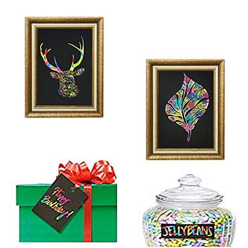 image for COONC Scratch Art Notebooks; Rainbow Scratch Paper; Black Doodle Pad w