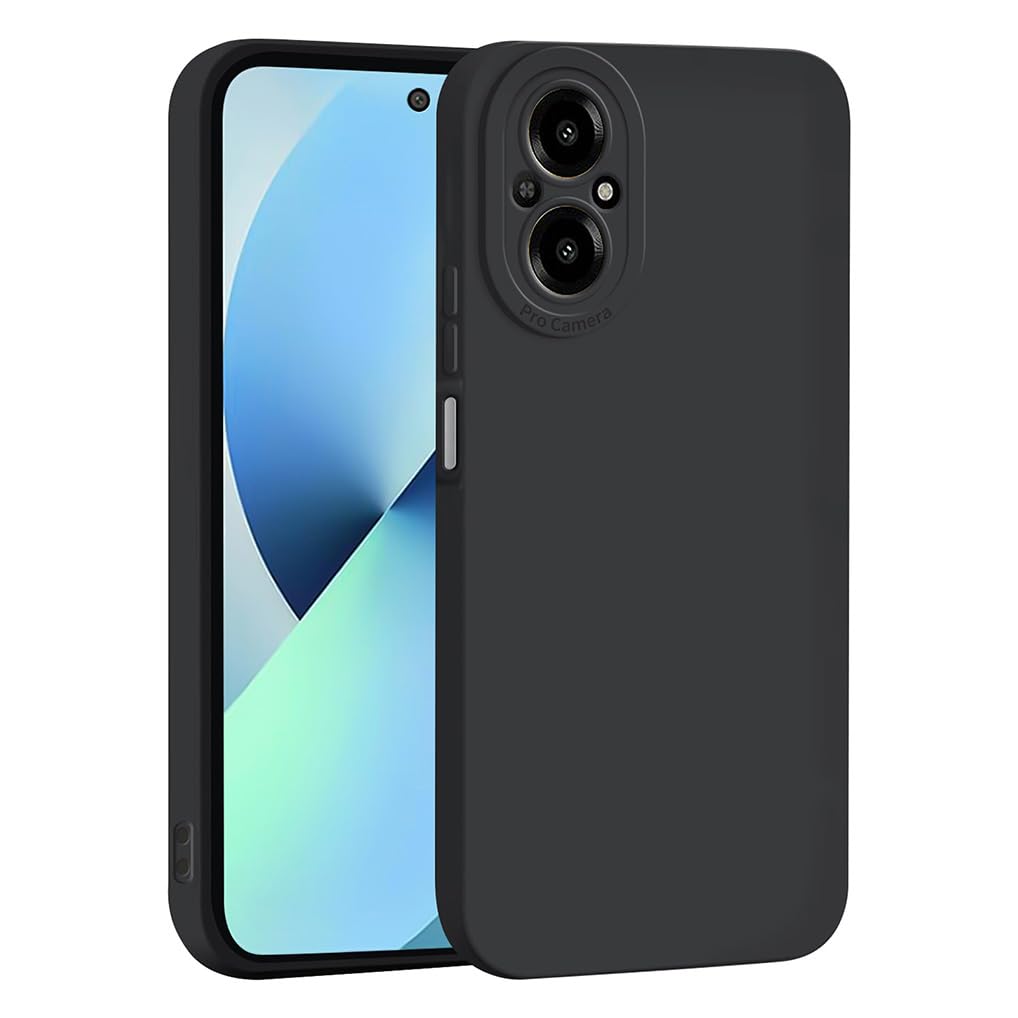 SEAHAI Case for OPPO Reno 8 Lite 5G / OPPO Reno 7 Lite, Ultra Thin Premium Soft Silicone Phone Cover with Thickened Camera Protection Design, Shockproof TPU Bumper Fashion Case Cover - Black