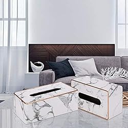 KINGFOM Rectangular PU Leather Tissue Box