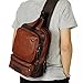 AOLIDA Men Sling Bag PU Leather Unbalance Chest Shoulder Bags Casual Crossbody Bag Travel Hiking Daypacks