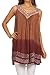 Sakkas Merida Ombre Relaxed Fit Sleeveless V-Neck Blouse