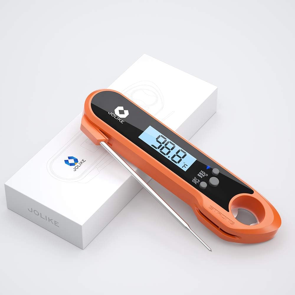JOLIKE 2s Instant Read Meat Thermometer for Grilling Digital Steak Electronic Probe with IP67 Waterproof Internal Magnets for Kitchen Food Baking BBQ Candy: Kitchen & Dining