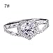 Alonea Women Heart-Shaped Ring, Zircon Ring Wedding Ring Diamond Promise Rings For Her Size 6-9 (Silver 7)