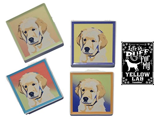 Best Yellow Lab Labrador Puppy Coaster and Sticker Top Dog L