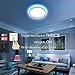 TALOYA LED Flush Mount Ceiling Light with Back Ambient Light (Ice Blue), 24W Round 12 Inch Low Profile Surface Mount Light Fixture for Bedroom Living Dining Room, Easy Installation