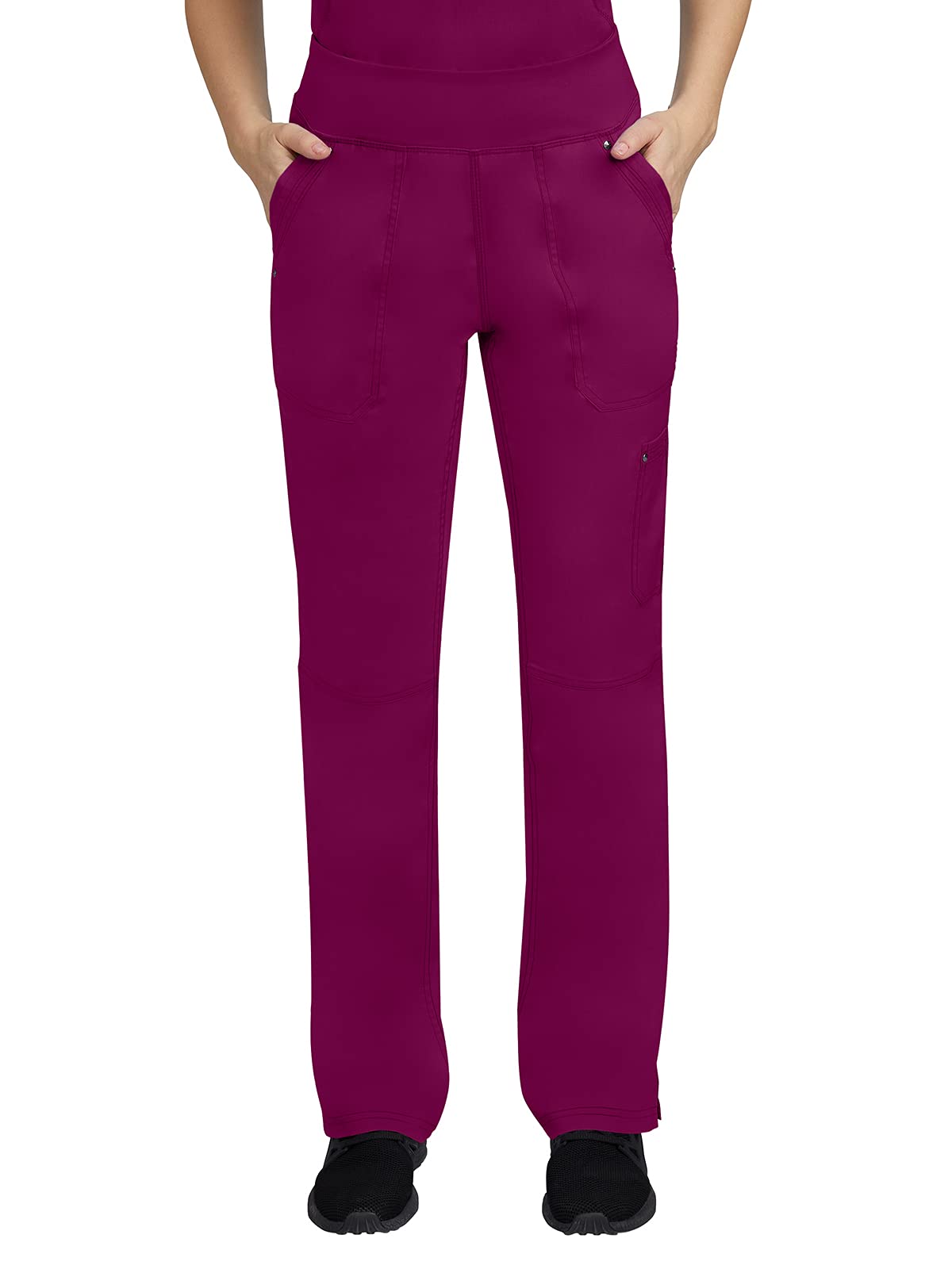 Photo 1 of Healing Hands Women's Scrub Pant Tori Cargo Bottoms with 5 Pockets and 2-Way Stretch Fabric 9133P, L Petite, Wine