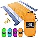 ECCOSOPHY Outdoor Beach Blanket Sand proof Oversized 9x10ft–Portable Compact Lightweight Beach Mat-Water/Heat Resistant-Soft Durable Parachute Ripstop Nylon–Picnic Mat for Camping Travel(Light Orange)