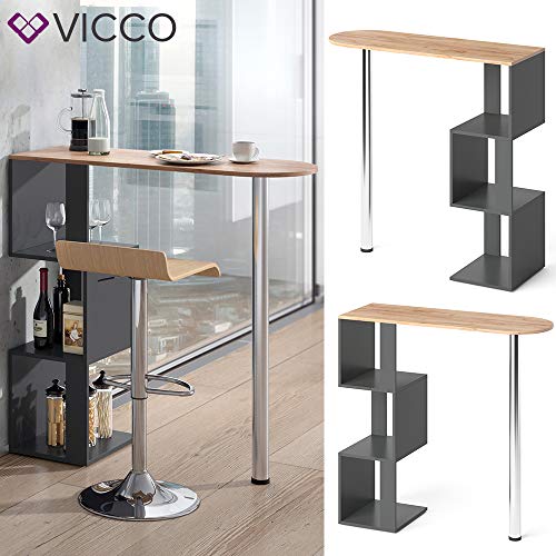 VICCO Bartisch Vincent Anthrazit-Goldkraft Bartresen Stehtisch Tresentisch Bistrotisch Bar – Bild 3