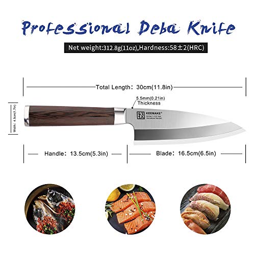 4 Knife+6+5+Knife+German+Steel+Wenge+Handle+Razor+Heads+Keemake