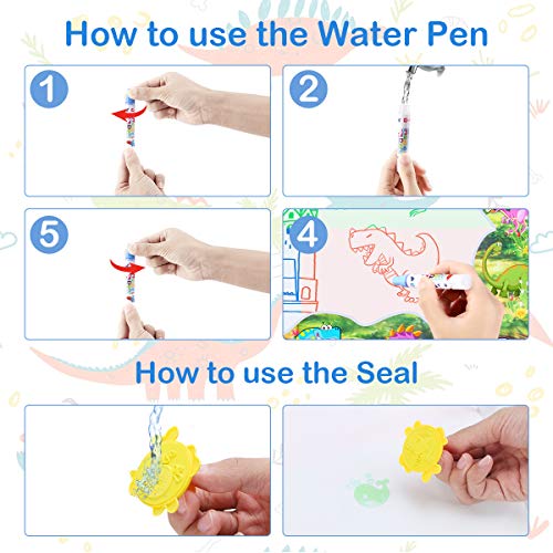 WOSTOO Drawinig Mat Kids Painting Board Toy Writing Doodle Mat, Color Magic Mat Educational Toy for Toddlers, Boys, Girls