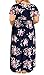 Nemidor Women Short Sleeve Loose Plain Casual Plus Size Long Maxi Dress with Pockets (143+NavyPrint, 20W)