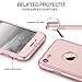 MYRIANN 111 iPhone 7 Case, Ultra Thin Full Body Coverage Protection Hard Slim Case with Tempered Glass Screen Protector - Rose Gold