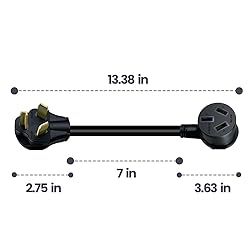 NEMA 10-30P Dryer Male to 10-50R Electrical Stove