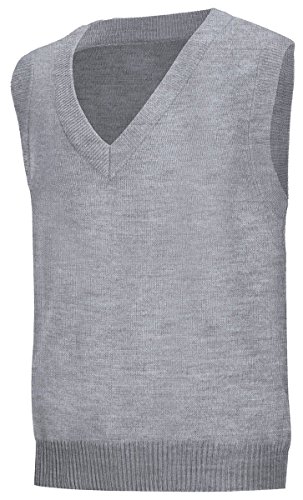 Classroom Men's Big and Tall Plus Size Adult Unisex V-Neck Sweater Vest, Heather Grey, 3XL