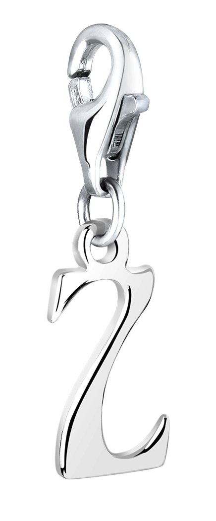 Nenalina Charm Letter Z Pendant, for All Brands of Charm Bracelets and Necklaces, Made of 925 Sterling Silver, 713255-000