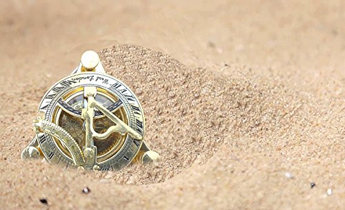 Maritime Collectible Sundial Compass Vintage Navigational Compass Shiny Brass