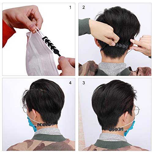 5pcs Black Face Mask Extender Strap,Adjustable Comfortable Mask Ear Saver To Relieve Discomfort and Pain In Your Ears,Ear Protector For Women Men Kids