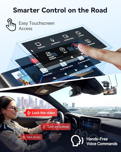 REDTIGER F7NA 4K Front Rear Dashcam, STARVIS 2 IMX678 8MP Sensor, WiFi 5GHz 20MB/s, GPS, Night Vision, Dual Car Camera, WDR, Voice Control, No SD Card, Supports 512GB Max