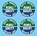Safety Protects People Quality Protects Jobs Hat Hardhat Decal Sticker Placard 2 inch W X 2 inch H - Sold in Package of 4
