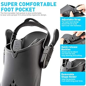 CAPAS Schwimmflossen, Schnorchelflossen mit Reisegröße, kurze Flossen zum Schnorcheln, Tauchen, verstellbare Flossen mit offener Ferse, für Männer, Frauen, Jugendliche 2 Schnorchelmasken 51nkH6fFlUL. SS300 Verstellbares Design mit offener Ferse, gut zum Teilen – das offene Fersen-Design bedeutet, dass jede Flosse eine größere Auswahl an Größen aufnehmen kann, sodass Familienmitglieder oder Freunde die Ausrüstung leichter teilen können.
Bequem zu tragen, unterstützt verschiedene Arten zum Anziehen: Sorgfältig ausgewähltes hochwertiges Material, weiche Fußtasche, flexibel genug für Barfuß, kann aber auch mit Flossensocken oder Tauchschuhen getragen werden, die helfen, die Füße eines Tauchers vor Kälte und Blasen zu schützen.
Hinweis: Bitte kaufen Sie eine Größe größer, wenn Sie mit Tauchschuhen zusammen tragen