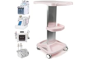 LYNICESHOP Salon Trolley Cart - Aluminum Mobile Trolley Stand Medical Rolling Carts for Machine Manicure Spa Shelf (Pink)