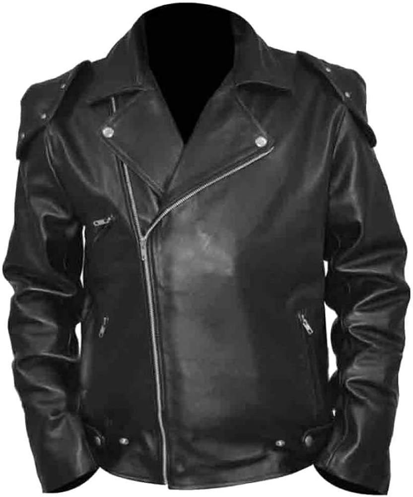 Coolhides Men's Fashion Mad Max Brando Style Biker Jacket at Amazon Men’s Clothing store