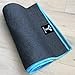 Sticky Grip Yoga Towel – Best Non-Slip Towel for Hot Yoga – Anti-Slipping, Sweat Absorbent Microfiber Towels with Silicone Grip Bottom for Standard & XL Sized Mats (Grey w/Blue Trim)thumb 3