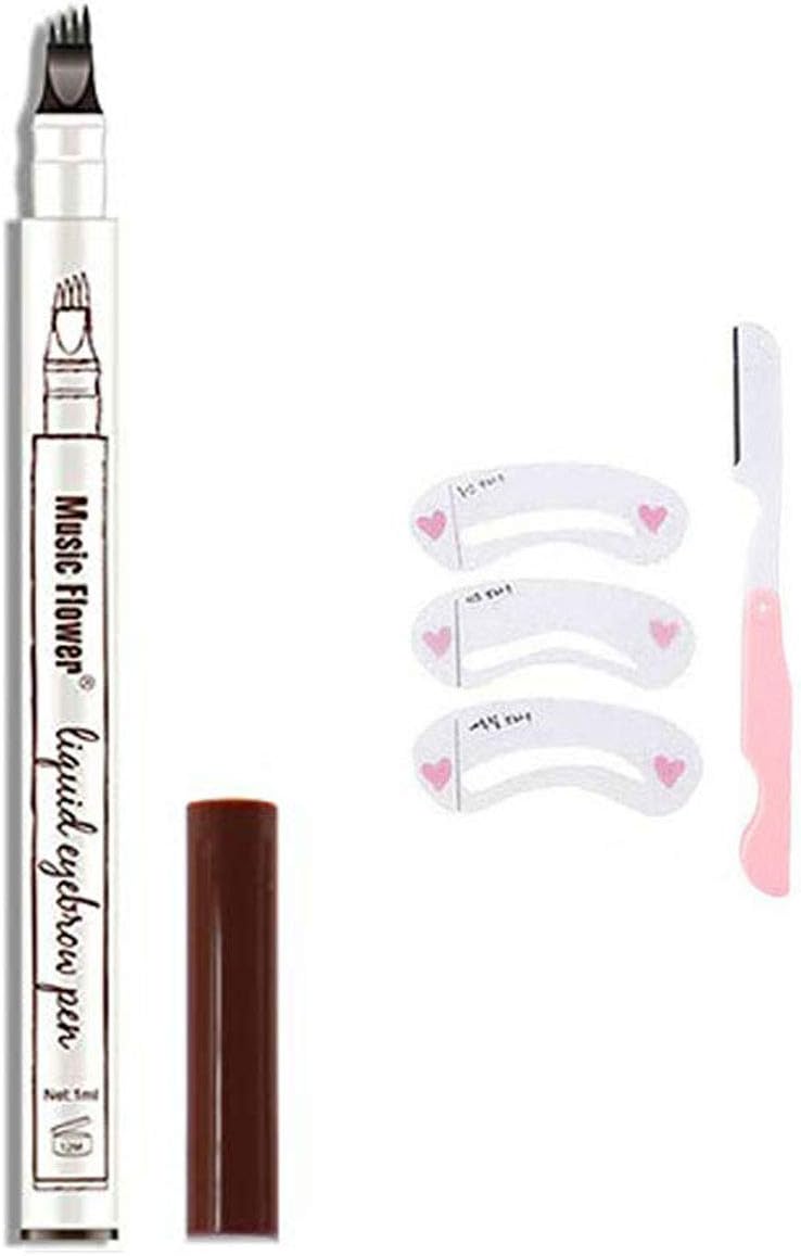 HSEE Eyebrow Tattoo Pen, Microblading Eyebrow Pen, Waterproof Eyebrow Pencil for Professional Makeup, Draws Natural Brow Hairs & Fills in Sparse Areas & Gaps, Lasting eye makeup, Brown, 1 Count