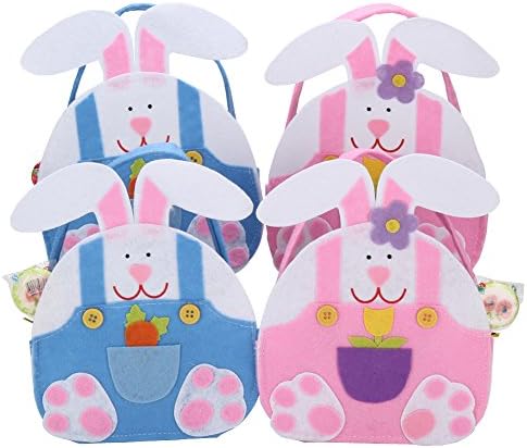 LERFEY Happy Easter Rabbit Candy Gifts Bag Easter Creative Decoration 4 Pack