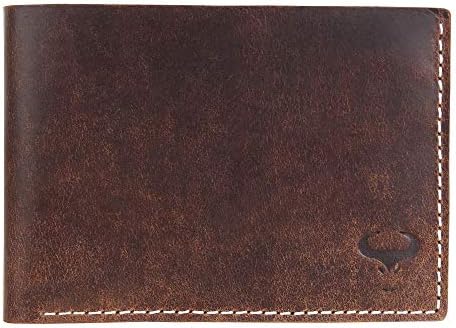 Genuine Leather Wallets Mens RFID Blocking, Mens Wallet, Zipped Coin Pocket, Front Pocket Wallet, Slim Bifold Wallet, Real Leather Mens Wallet, Bifold Purse, Minimalist Wallets for Men -Dark Brown