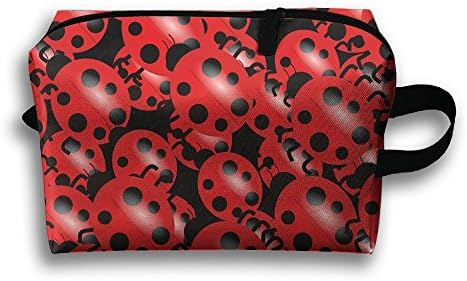 RPitaya Pile Stack Ladybug Pattern Printing Cosmetic Bag Toiletry Bag Handy Bag Travel Makeup Beauty Bag Storage Bags Organizer Pouch Bag For Home,Office,Travel