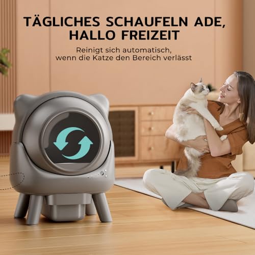 Cura X1 Self Cleaning Cat Litter Box, 80+8L Self-Cleaning Cat Litter Box, Safety Sensors, Odor Elimination, App Control, Large Capacity, Automatic Lettier for Multiple Cats