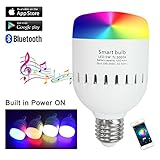 Santaro Bluetooth Smart LED Speaker Bulb - Unique Carryable Colored Light Bulb Speaker with Built-in Battery- 7W Led Fit All E27 Lamps and Fixtures-IOS and Android Controlled