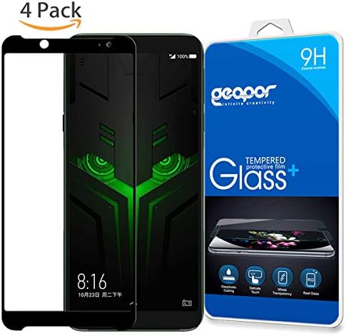 Protective Screen Guard for Xiaomi Black Shark Helo 2, Geapor 4Pack Tempered Glass LCD Screen Protector for BlackShark Helo2 -Black