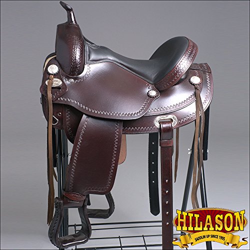 HILASON 16″ Western Horse Saddle American Leather Flex Tree Trail