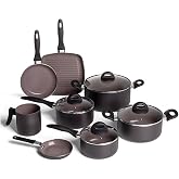 Brinox - Jogo de Panelas 8 Peças Ceramic Life Smart Plus - Preto