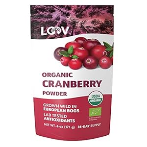 Gefriergetrocknetes Bio Cranberry-Pulver, 100% Ganze Cranberries, Getrocknet und Gemahlen, Wilde Nordische Ungesüßte…