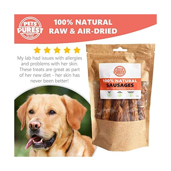 Pets-Purest-100-Natural-Dog-Chews-Air-Dried-Sausage-Treats-for-Dogs-Just-Two-Ingredients-Pork-Beef-Grain-Gluten-Lactose-Free-Delicious-Healthy-Raw-Dog-Treat-for-Dog-Puppy-Adult-Senior-200g Pets Purest Natural Dog Treat Chews - 100% Healthy Air-Dried Pork & Beef Sausage Meat Treats for Dogs, Puppy & Senior…