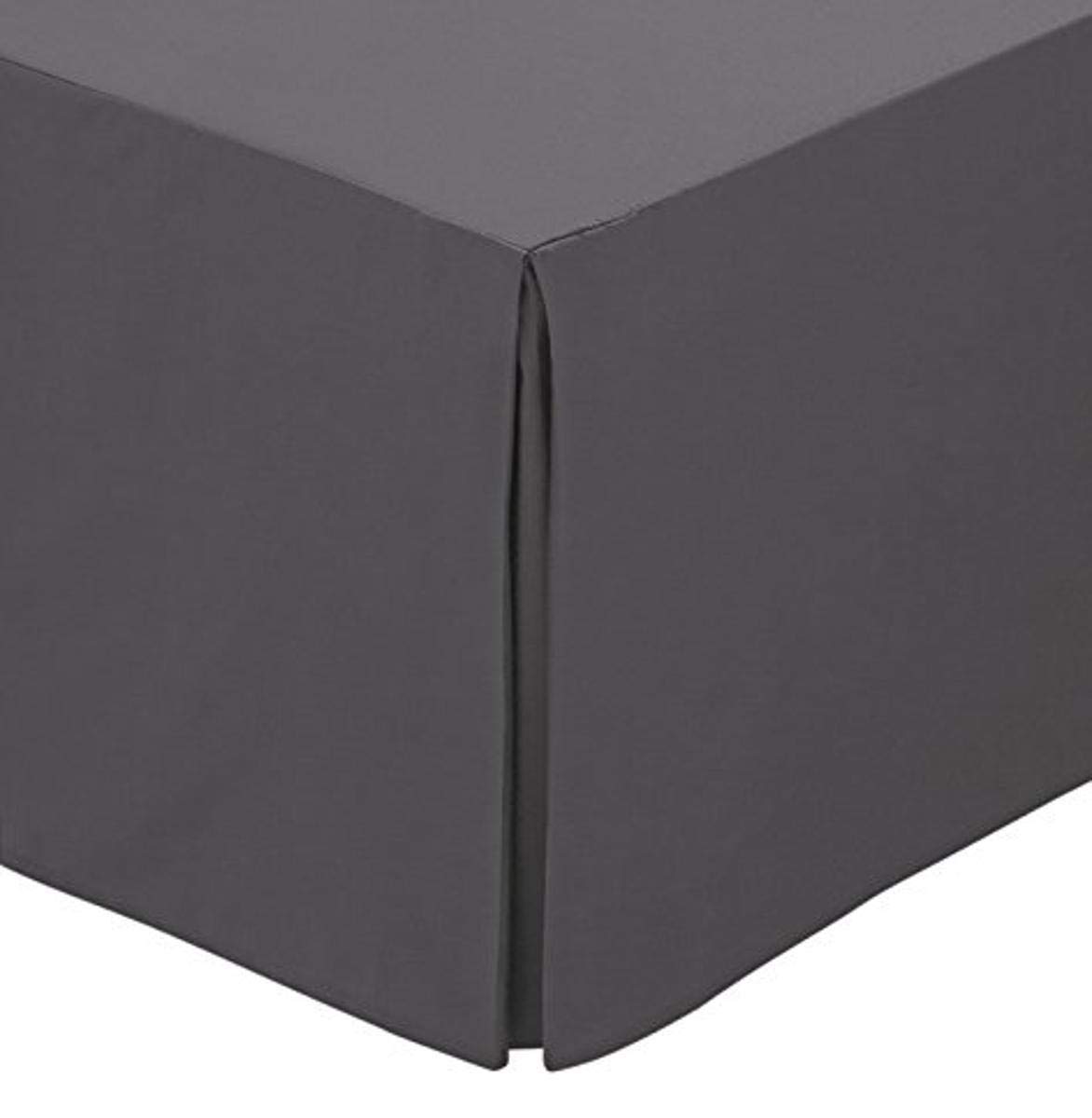 Helena Springfield Plain Dye Percale 50/50 Valance Sheet, King, Charcoal