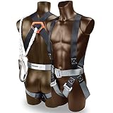 KSEIBI 421020 Safety Harness Fall Protection Kit, Construction Full Body System, with 6" Lanyard and Bag Size -up to 42" Waist