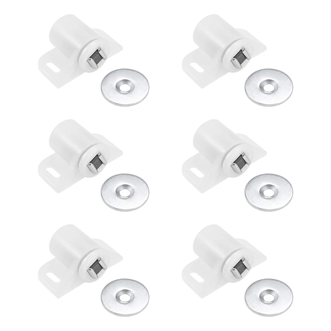 sourcing map Magnetic Latches Catch, Cabinet Door Magnet Latch for Cupboard Closet White 6pcs